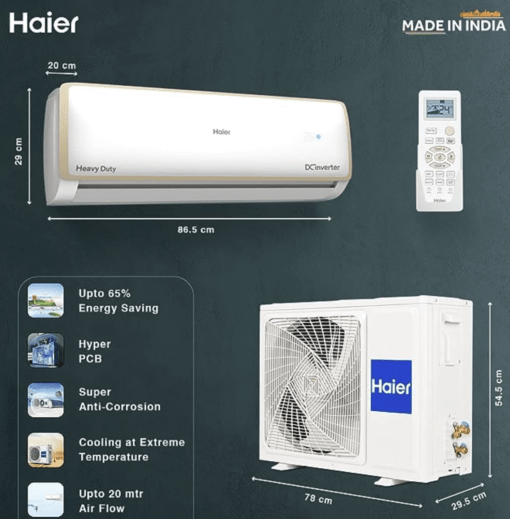 Haier 1.0 Ton 5 Star Inverter Split AC(Intelli Convertible 7-in-1, Triple Inverter+ Technology, 2023, HSU13E-TXG5BE-INV, White) - Image 2